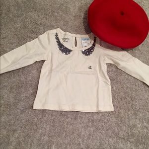 NWT Girl 12 m  White Peter Pan Collar Blouse Shirt